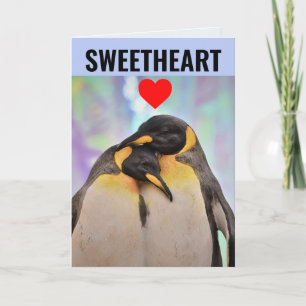PENGUIN SWEETHEARTHEARY CASAL BIRTHDAY Cartão de s