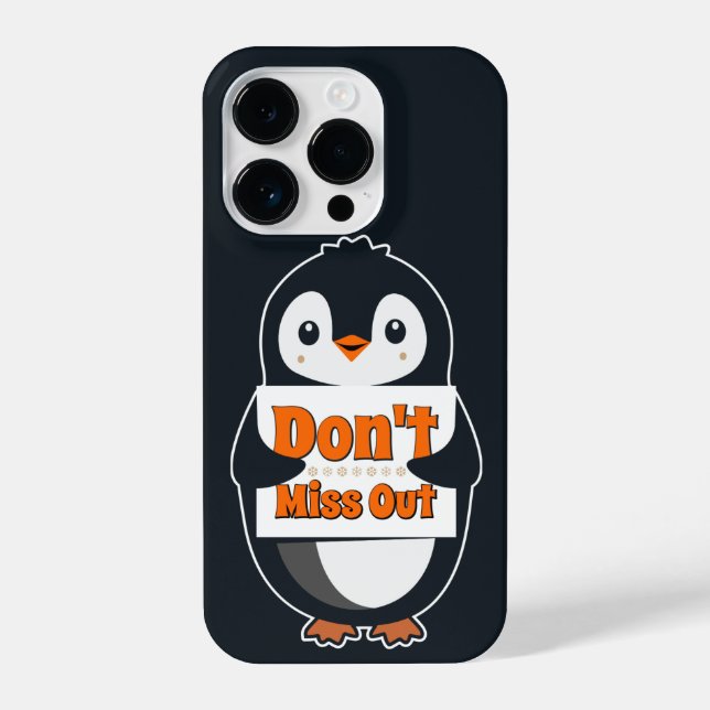 Penguin with Don't Miss Out Sign (Verso)