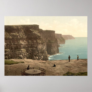 Penhascos de Moher no poster atlântico de Ireland