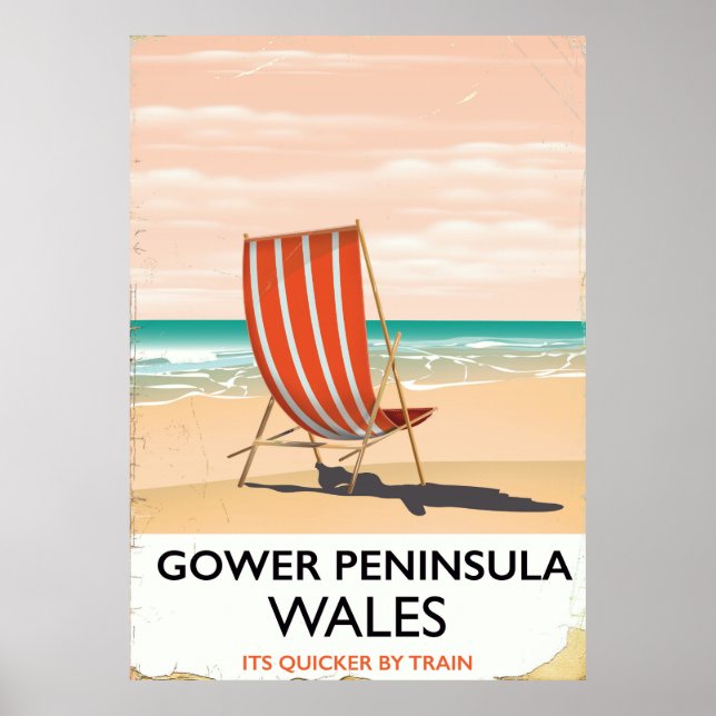 Península de Gower País de Gales pôster de viagem  (Frente)
