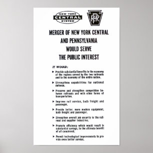 Penn Central Railroad Fusion 1968 Poster