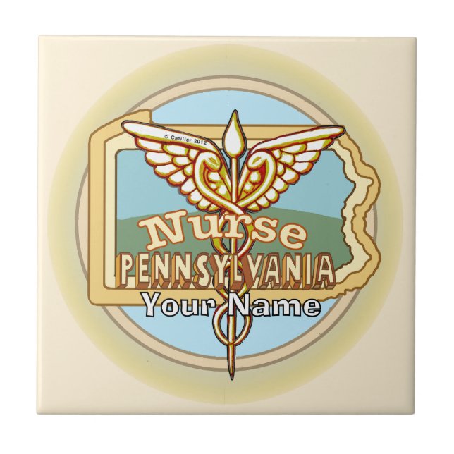 Pennsylvania Nurse Caduceus Tile (Frente)