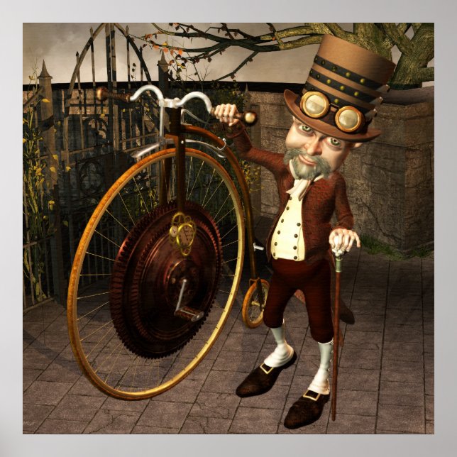 Penny Farthing Steampunk Impressão (Frente)