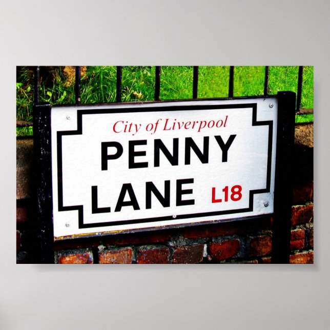 Penny Lane, City of Liverpool, Inglaterra, Poster (Frente)