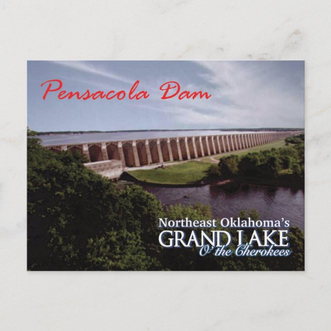 Pensacola Dam...Grand Lake OK Cartão de posto v2 (Frente)