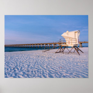 Pensacola Morning Lifeguard Stand E Pier Poster