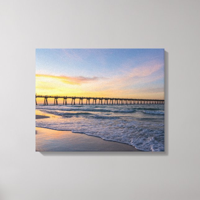 Pensacola Pier Shoreline Sunrise Canvas (Frente)
