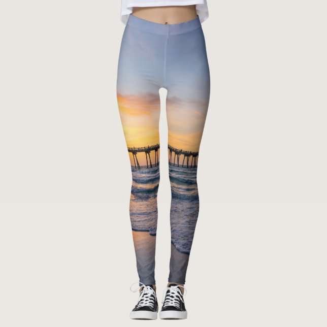 Pensacola Pier Shoreline Sunrise Leggings (Frente)