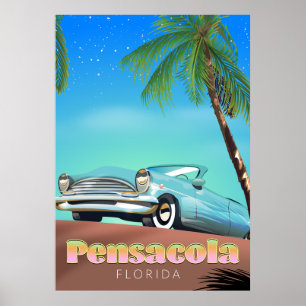Pensacola, poster de viagens do estilo vintage da 