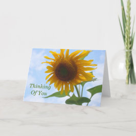 Pensamento de girassol no seu cartão