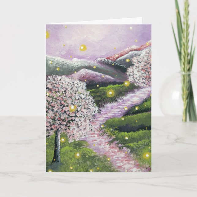 Pensamento de você cartão do Dogwood do vaga-lume (Frente)