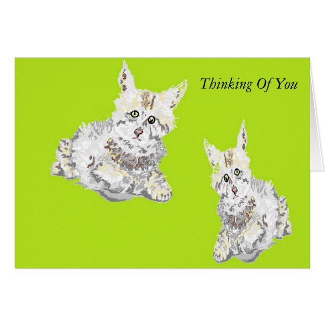 Pensamento do cartão de nota em você/Kittens (Frente Horizontal)