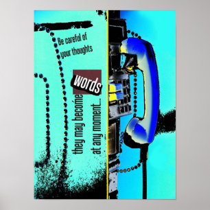 pensamentos em palavras poster