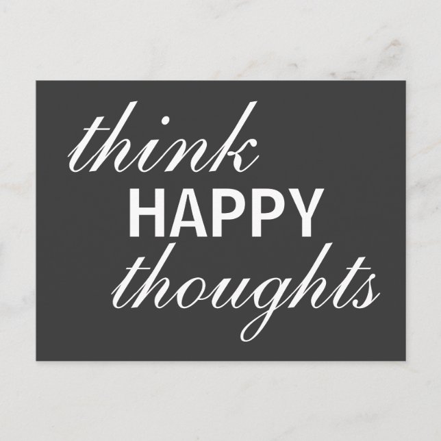 Pensamentos felizes - cartão postal inspirador (Frente)