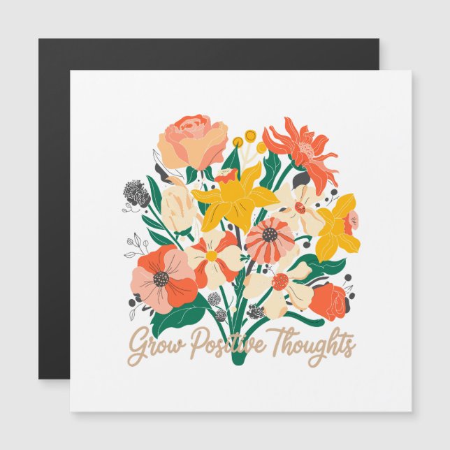 Pensamentos Positivos Crescentes - Inspiração Flor (Frente/Verso)