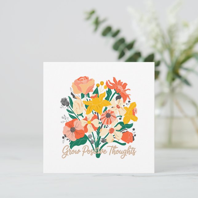 Pensamentos Positivos Crescentes - Inspiração Flor (Em pé/Frente)