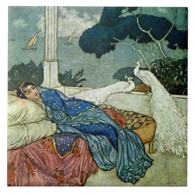 "Pensando em Lady Yang" por Edmund Dulac (Frente)