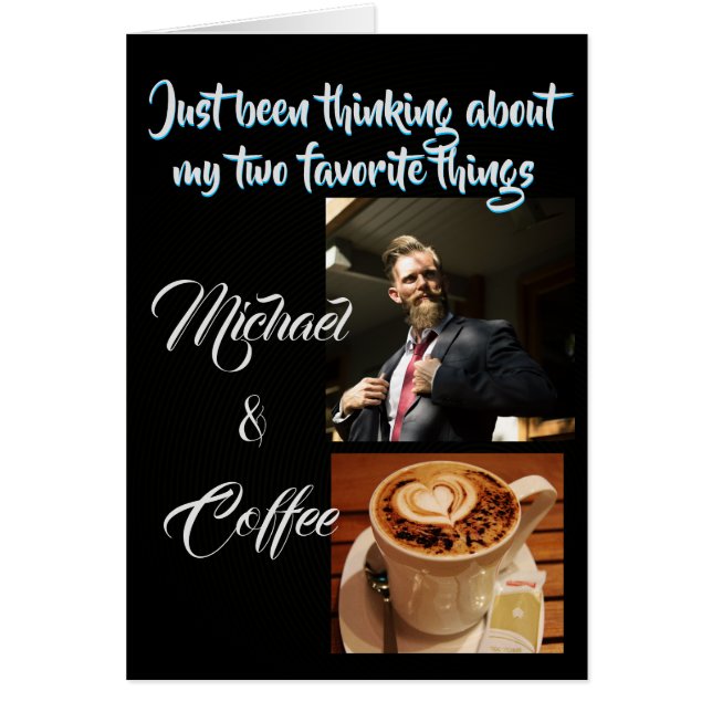 Pensando Em Seu Cartão De Diversão Preto De Foto P (Frente)