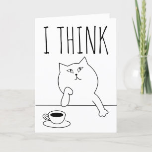 PENSANDO EM SEUS CARTÕES DE GREETING DE GATO DE C