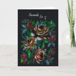 Pensando em Você Cartão de Condolências Floral