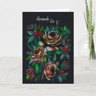 Pensando em Você Cartão de Condolências Floral