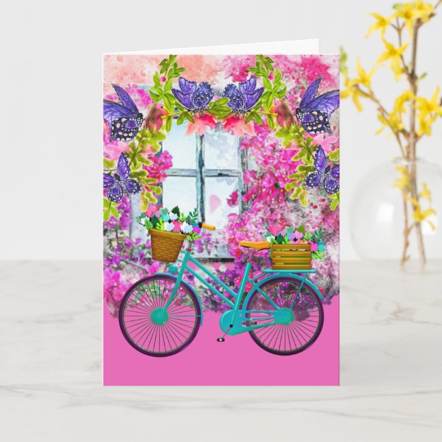 Pensando em Você Hoje Cartão de Boas Festas (Flor Amarela)