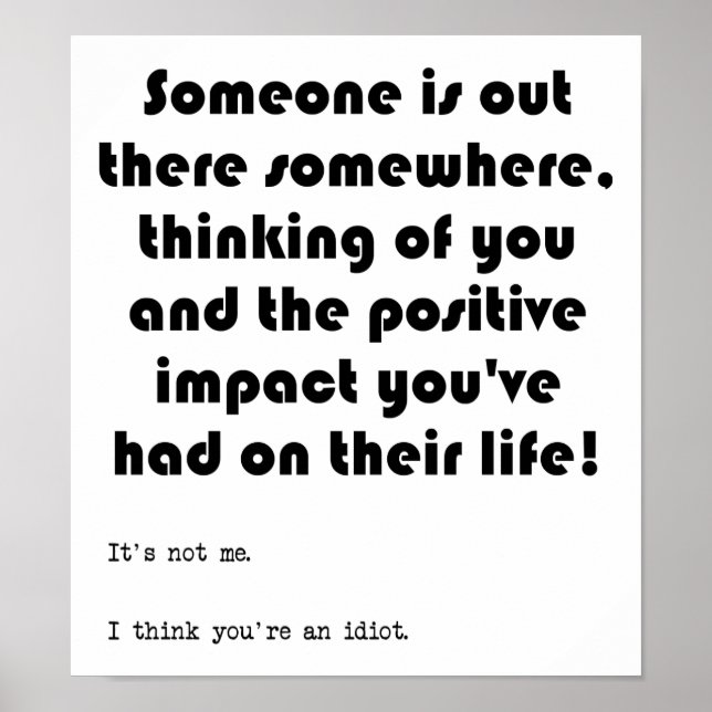 Pensando em você Poster engraçado (Frente)