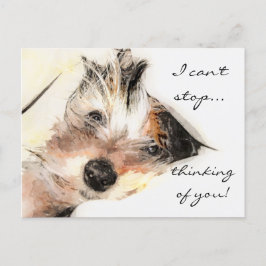 Pensando no cartão postal personalizável do Yorkie