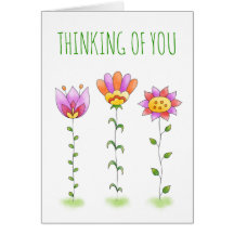 Pensando no seu Cartão de Amizade de Flores de Águ