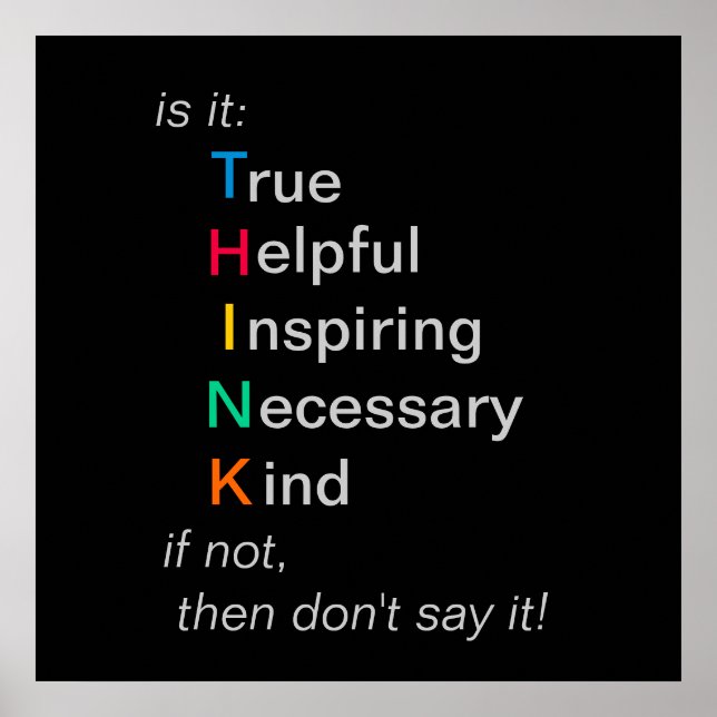 PENSE - antes de falar - poster (Frente)