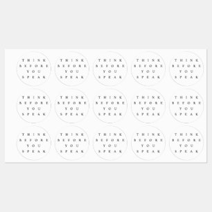 Pense antes de falar sobre o adesivo