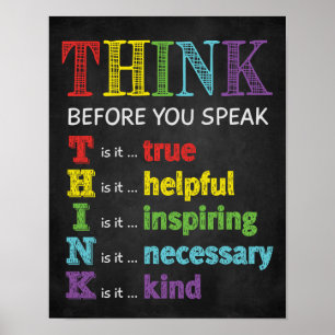 Pense antes de falar sobre Poster anti-Bully na sa