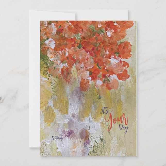 Pense em cartão de nota plana de primavera (Frente)