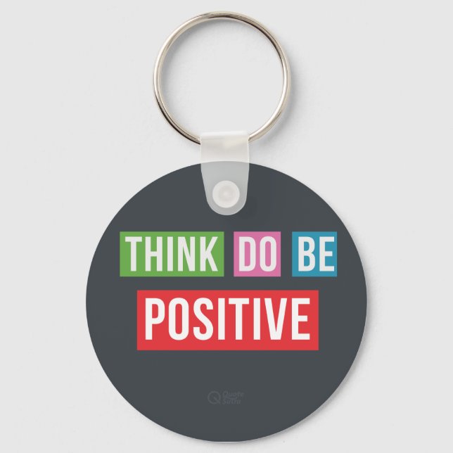 Pense em Chaveiro de citação positiva (Frente)