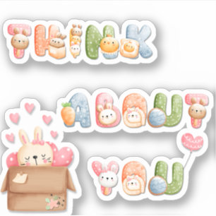 Pense em Você   Adesivo de Vinil Cute Valentine