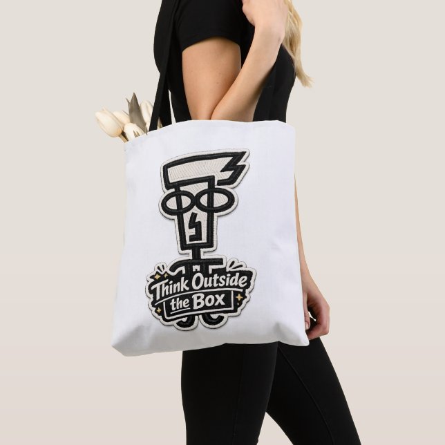 💡 Pense Fora da Caixa – Bolsa Tote de Citação Cri (Close Up)