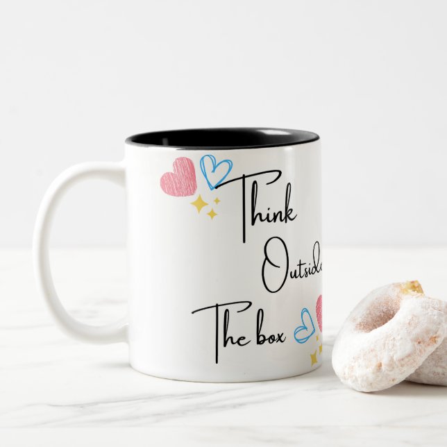 Pense fora da caixa - caneca criativa de inspiraçã (Com Donut)