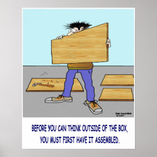 PENSE FORA DO poster DA CAIXA