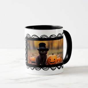 Pense na caneca de café do Gatinho preto