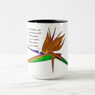 Pense na caneca de café personalizada positiva