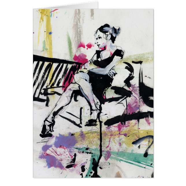 "Pense" o cartão do impressão da arte (Frente)