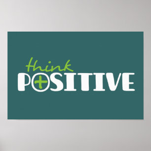Pense o poster gráfico positivo do verde longo