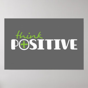 Pense o poster quadrado gráfico positivo