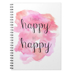 Pense que feliz seja caderno espiral feliz