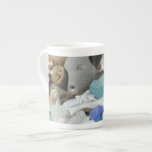 Pense sobre ele fósseis de Seaglass das canecas da (Frente Esquerda)