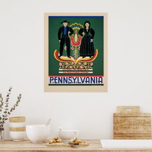 Pensilvânia, pôster de viagem vintage,