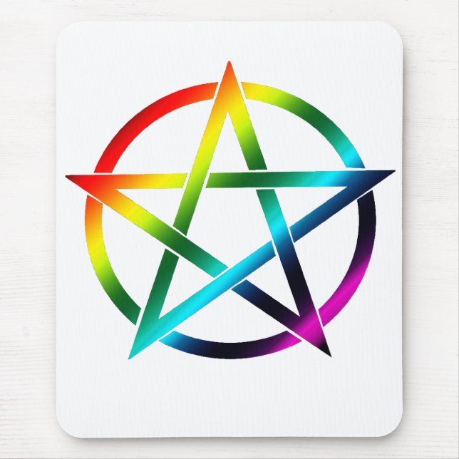 Pentacle Mousepad do arco-íris (Frente)