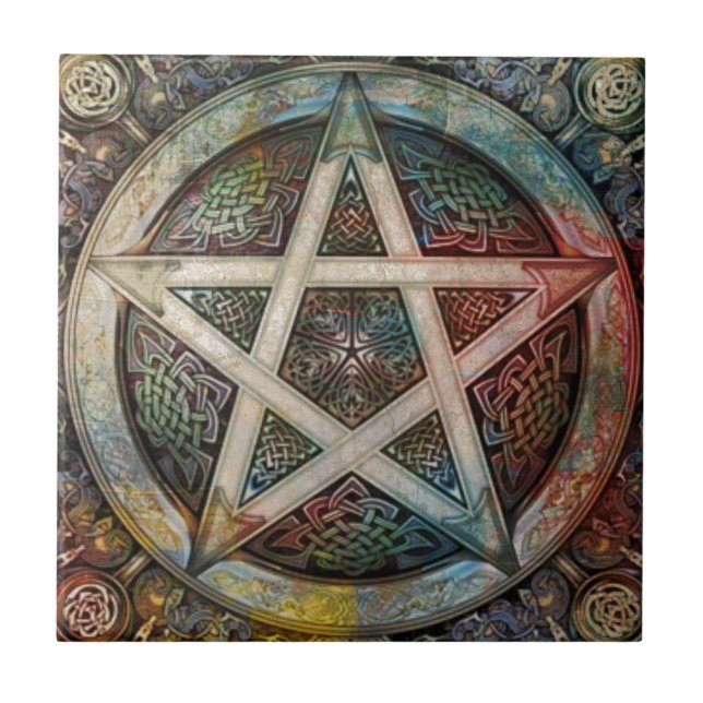 Pentacle pagão bonito e colorido (Frente)