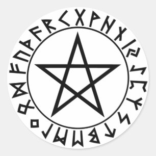 Pentacle redondo do Rune da etiqueta