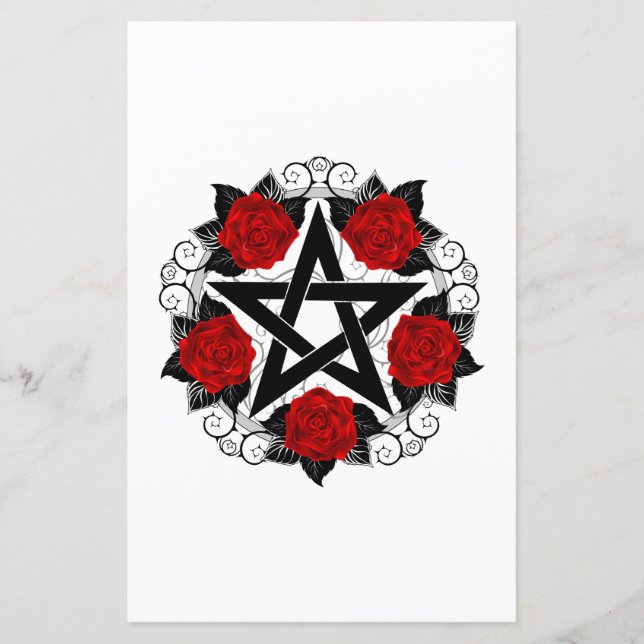 Pentagrama com Rosas vermelhas (Frente)